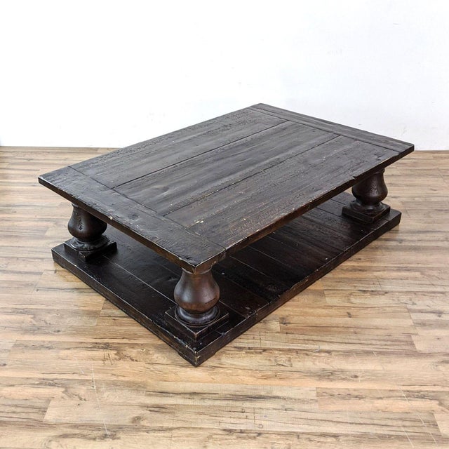 Traditional Restoration Hardware Balustrade Salvaged Wood Coffee Table For Sale - Image 3 of 11