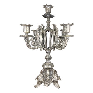 Vintage French Style Metal Candelabra For Sale