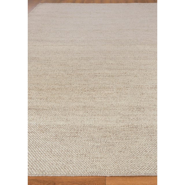 Transitional Exquisite Rugs Tweed Flatweave Handmade PET Yarn Beige Rug-5'6"X7'6" For Sale - Image 3 of 7