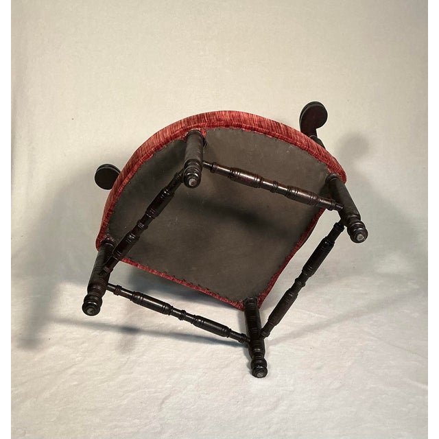 Wood Antique Carved Rosewood Roundabout Corner Chair, American 1870-80 For Sale - Image 7 of 12