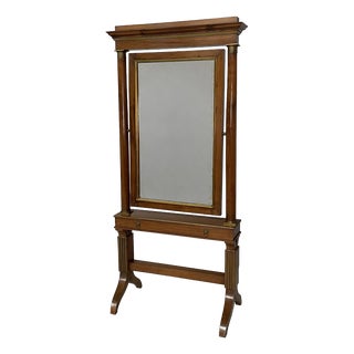 Mid-19th Century Italian Empire Mirror with Drawer For Sale