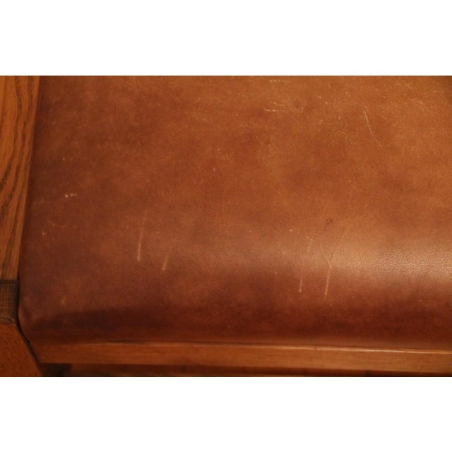Early 21st Century Amish Made Mission Arts and Crafts Quartersawn Oak Morris Recliner and Ottoman For Sale - Image 13 of 13