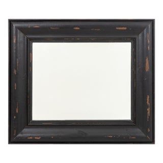 Rustic Ebonized Wood Framed Mirror For Sale