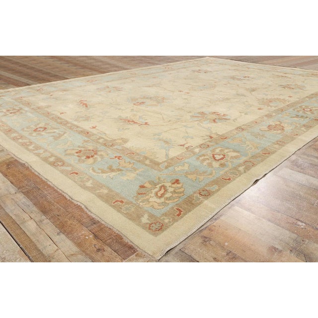 Beige Vintage Modern Turkish Oushak Rug - 10'01 X 14'09 For Sale - Image 8 of 10