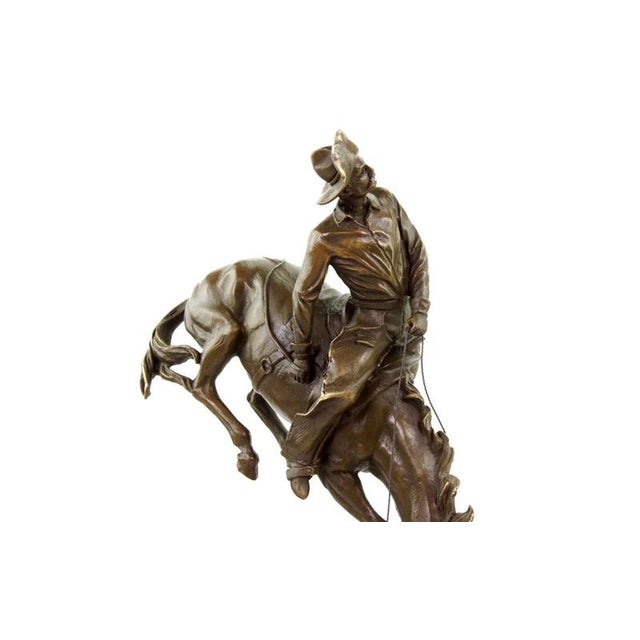 After Frederic Remington, Cowboy on Horse, 20th Century, Bronze For Sale - Image 9 of 12