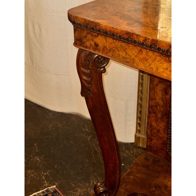 19th C. Italian Burl Walnut Console For Sale - Image 4 of 7