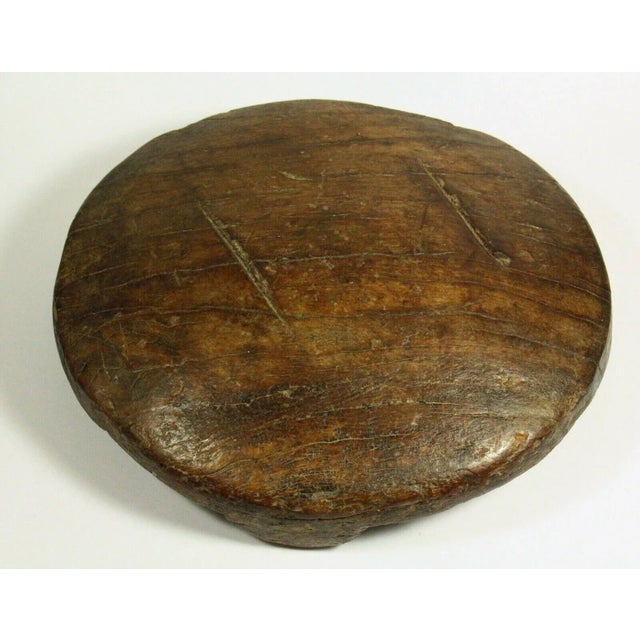 1900's Hand Carved Wood Chapati Roti Maker #2 Flat Bread Rolling Plate For Sale - Image 4 of 13