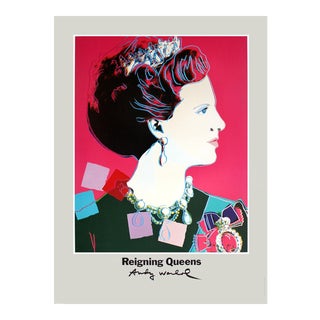 1986 Andy Warhol 'Queen Margrethe II of Denmark' Pop Art Pink Denmark Offset Lithograph For Sale