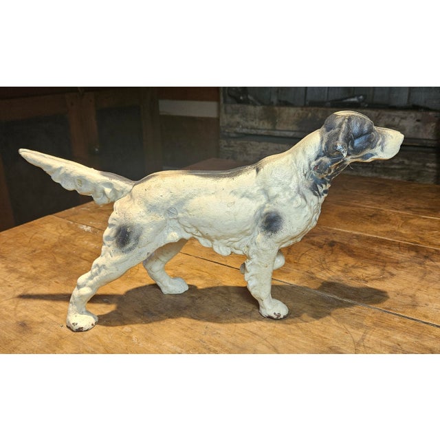 Cream Hubley Cast Iron, "Pointer" Doorstop For Sale - Image 8 of 12