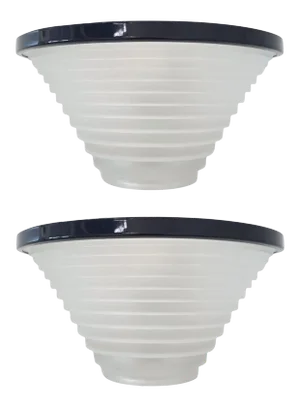 Pair of Vintage Italian Sconces W / White Sanded Glass Shade on Painted Metal Frame / Designed by Angelo Mangiarotti for Artemide Circa 1979s