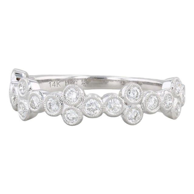 Beverley K 0.47ctw Diamond Ring 14k White Gold Wedding Stackable Band, Size 6.5 For Sale