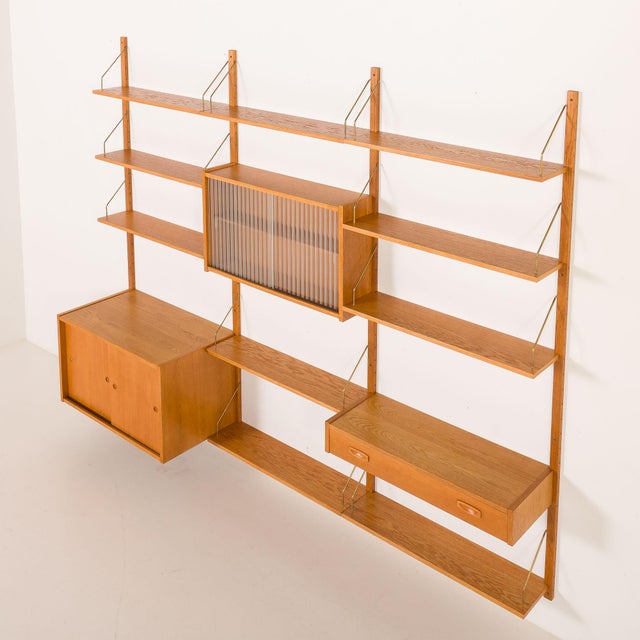 Scandinavian Oak Wall Unit by Preben Sørensen for PS System, Denmark, 1970s For Sale - Image 9 of 18