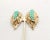 Vintage 1950s Signed Napier Goldtone Faux-Turquoise Beaded Clip Earrings For Sale In Philadelphia - Image 6 of 7