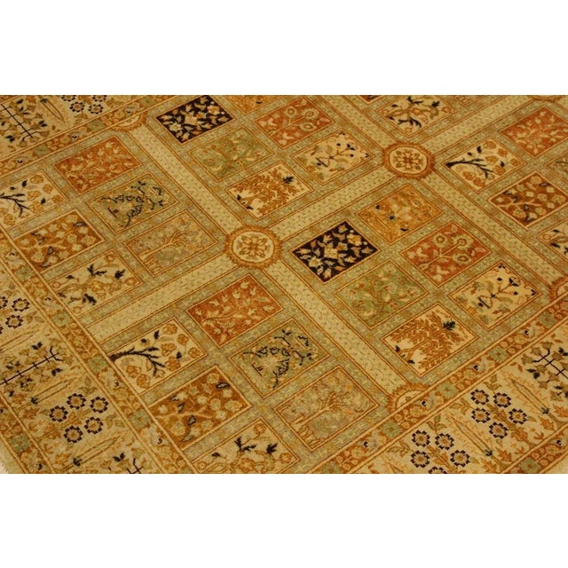 Textile 1980s Semi Vintage Istanbul Tan/Gold Turkish Hand-Knotted Rug -4'2 X 6'0 For Sale - Image 7 of 8