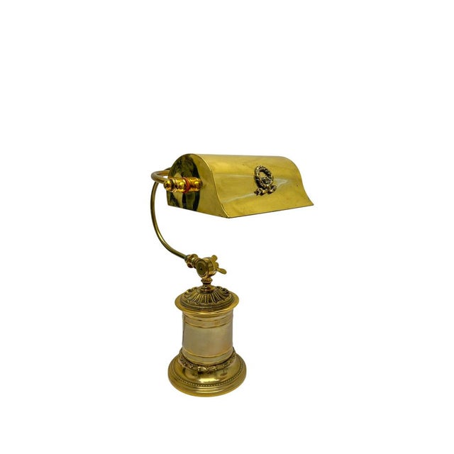 1960s French Adjustable Bankers Desk Lamp in Brass, 1960s For Sale - Image 5 of 17