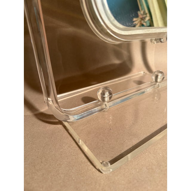Mid-Century Modern 1970s Large Adjustable Lucite Makeup Vanity Mirror For Sale - Image 3 of 7