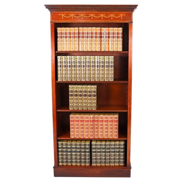 Vintage Sheraton Style Walnut Open Bookcase For Sale - Image 14 of 14