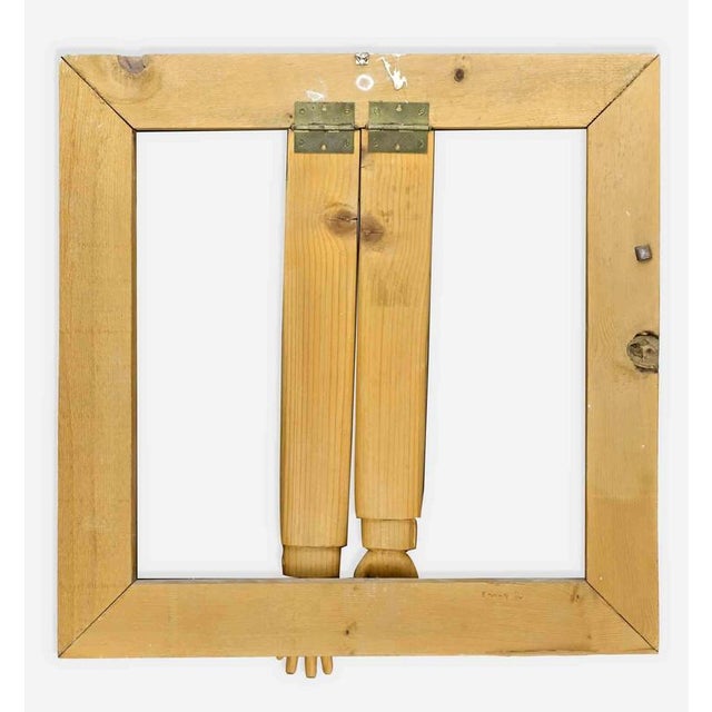 Wooden Picture Frame with Engraved Signature, Italy, 1980s For Sale - Image 4 of 6