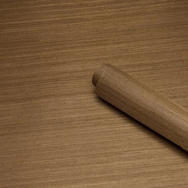 Schumacher Schumacher Musa Abaca Wallpaper In Toffee For Sale - Image 4 of 7