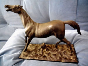 Paul Edouard Delabriere, French Thoroughbred Race Horse Bronze Sculpture Deco
