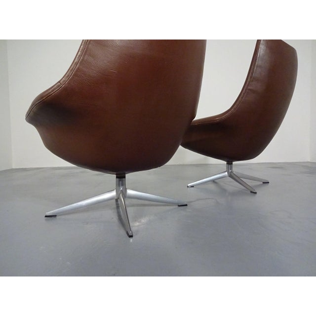 Danish Pirouette Swivel Chair in Leather by H. W. Klein for Bramin, 1960s For Sale - Image 13 of 18