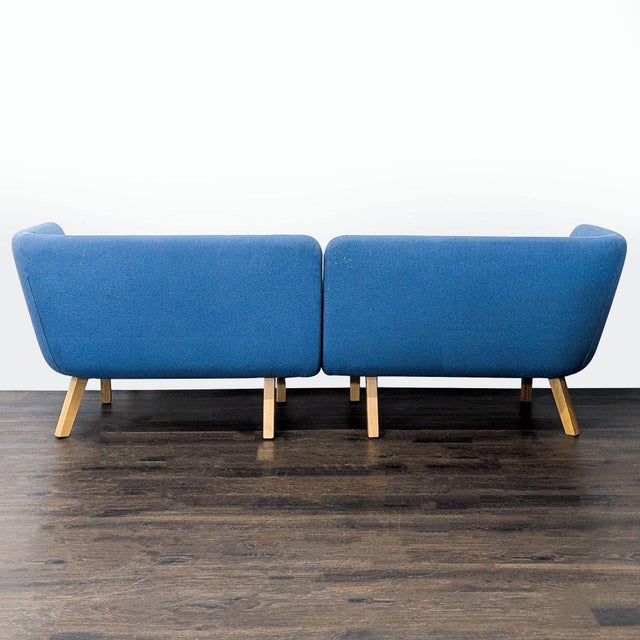2010s Knoll Rockwell Unscripted Modern Blue Sectional Sofa With Wood Legs For Sale - Image 5 of 8