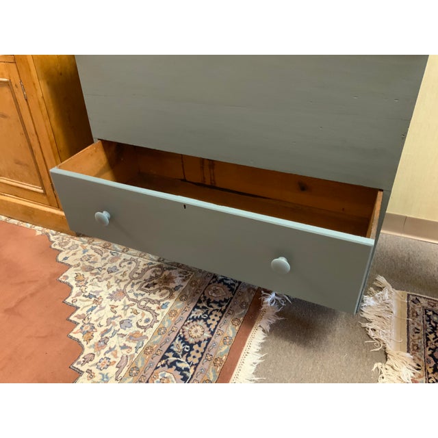 Early 19th Century 19th Century Blue Country Americana Blanket Chest For Sale - Image 5 of 12