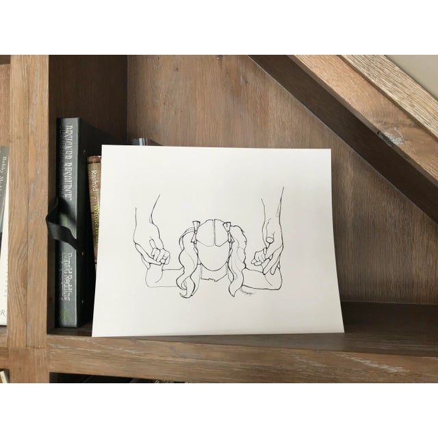 Modern Black & White Sanctuary Drawing For Sale - Image 4 of 5