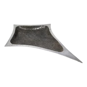 Vintage Brutalist Star-Shaped Cast Aluminum Large Decorative Bowl