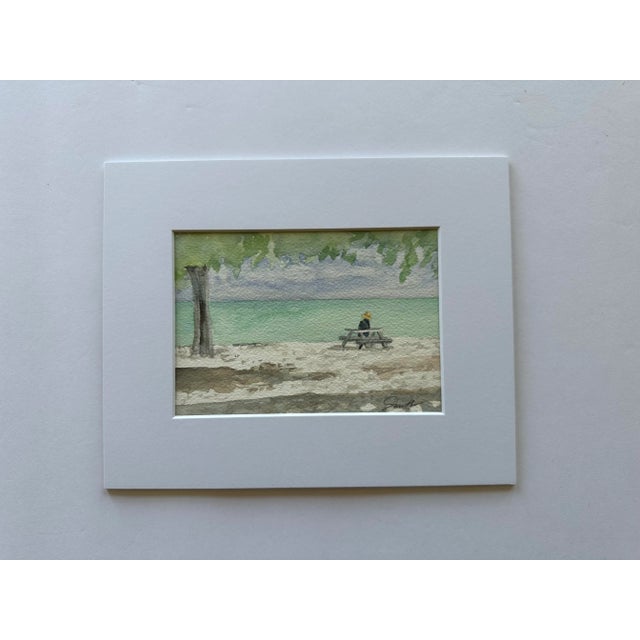 There something about sitting by the ocean that evokes contemplation. Signed and matted and ready to frame.