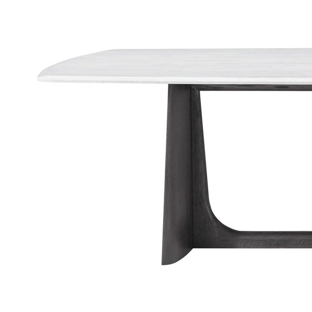 2020s Charcoal Oak Modern Quartz Top Dining Table For Sale - Image 5 of 6
