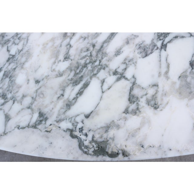 Mid-Century Florence Knoll Oval Dining Table Desk 78" Arabescato Marble, 2008 For Sale - Image 12 of 18