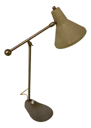 Mid-Century Shrink Varnish Adjustable Table Lamp, 1950s