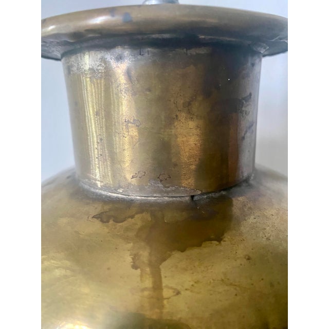 Brass 1970s Ribbed Melon Ball Table Lamp For Sale - Image 8 of 12