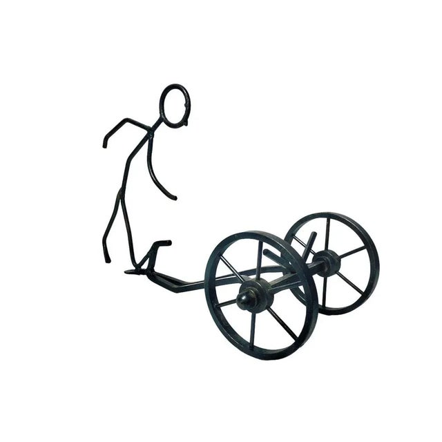 Mid-Century Modern Wrought Iron Figural Wine Rack, 1960s For Sale - Image 3 of 7