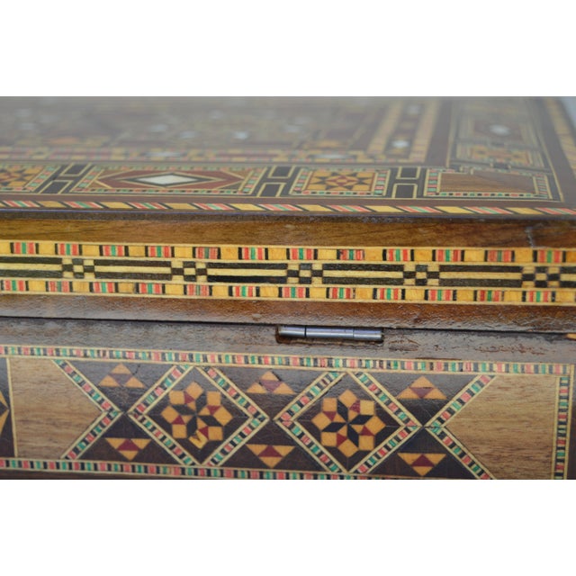 Mid 20th Century Handmade Astral-Patterned Mother-of-Pearl Inlaid Damascene Box For Sale - Image 14 of 14