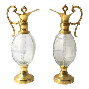 Italian Wine or Water Pitcher Ewer Decanter, Pair