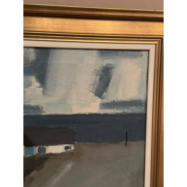 Egon Møldrup, Coastal Motif with Houses, 1950s, Oil on Canvas, Framed For Sale - Image 9 of 14