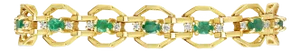 Emerald & Diamond Tennis Bracelet 4.25cttw 14k Yellow Gold
