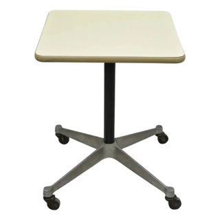 Vintage Herman Miller Eames Mid Century Modern Rolling Contract Base Side Table For Sale