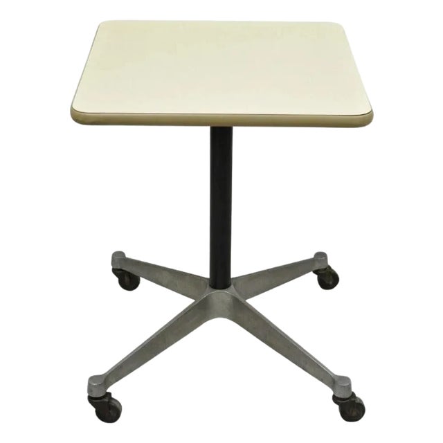 Vintage Herman Miller Eames Mid Century Modern Rolling Contract Base Side Table For Sale