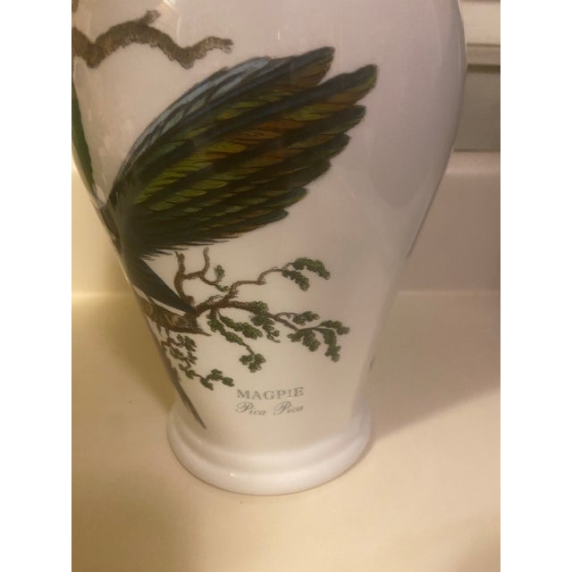 English Portmeirion Birds of Britain 8” Canton Vase Magpie For Sale - Image 3 of 9