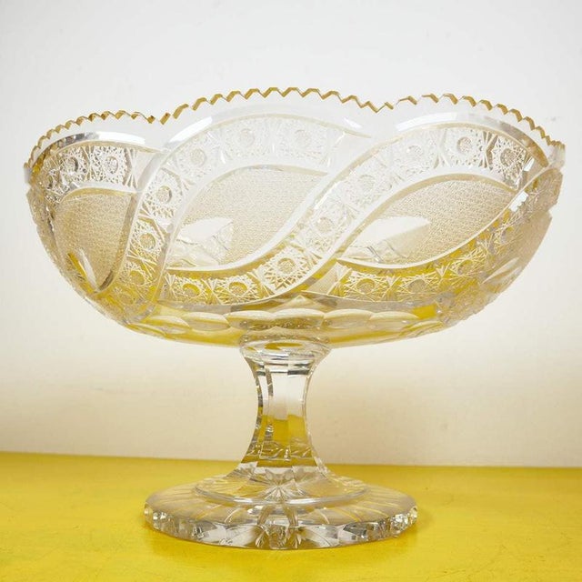 Large Cut Crystal Centerpiece, 1960s For Sale - Image 11 of 13