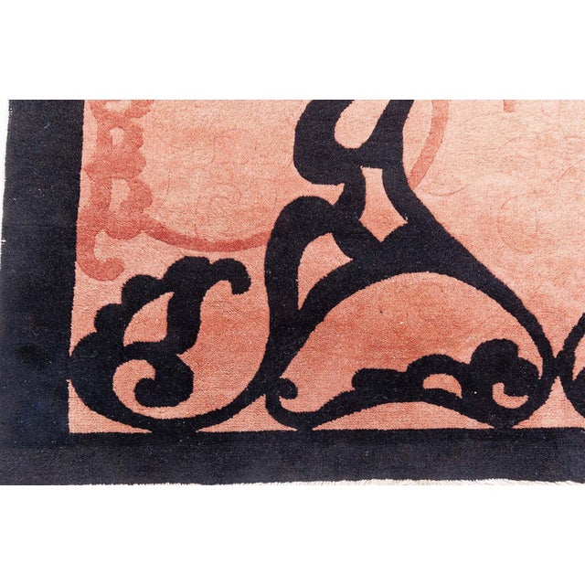 Chinese Art Deco Rug with Dramatic Curvilinear Motif Doris Leslie Blau For Sale - Image 4 of 7