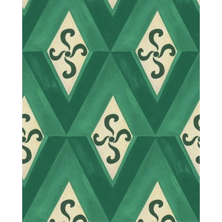 Mind the Gap Girandola Emerald Wallpaper For Sale