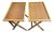 Vintage Mid-Century Modern Dolphin Teak Folding Tv Tray Tables (Set) For Sale