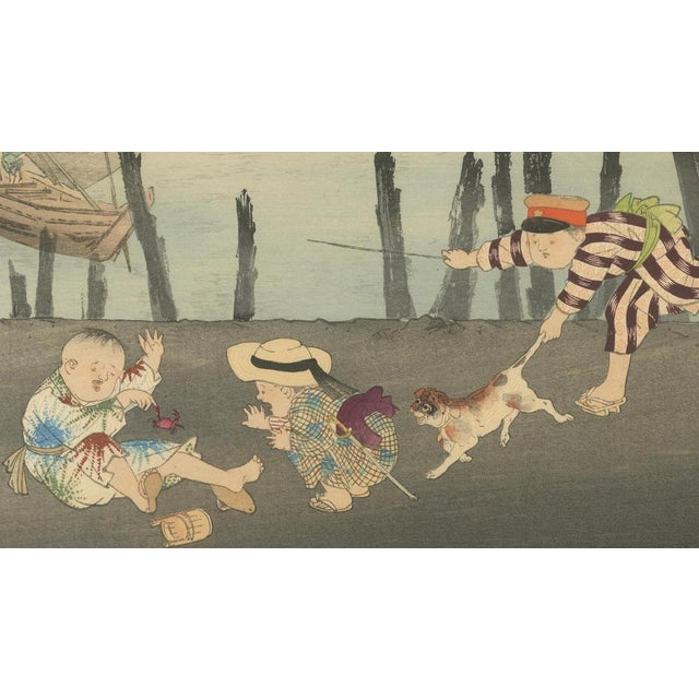 Yamamoto Shōun, Children at Play, 1907, Woodblock Print For Sale - Image 4 of 10