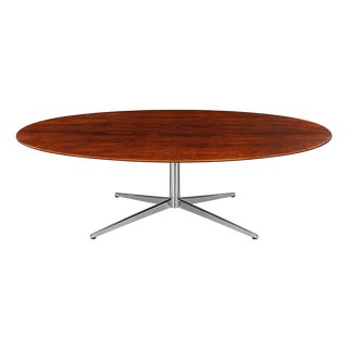 Vintage Knoll International Oval Rosewood Dining Table With Chrome Pedestal For Sale