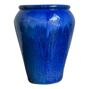 Vintage Boho Monumental Glazed Ceramic Urn