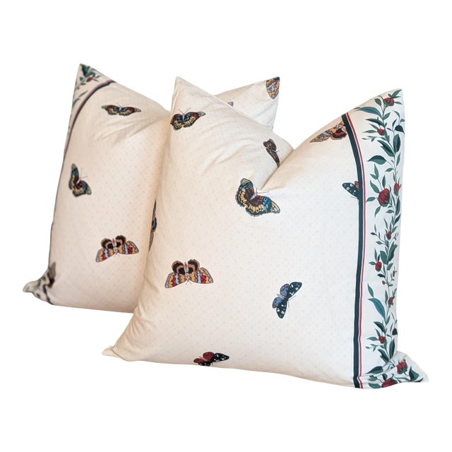 Decors Barbares Papillons Tchekhonine Pillows - Pair For Sale